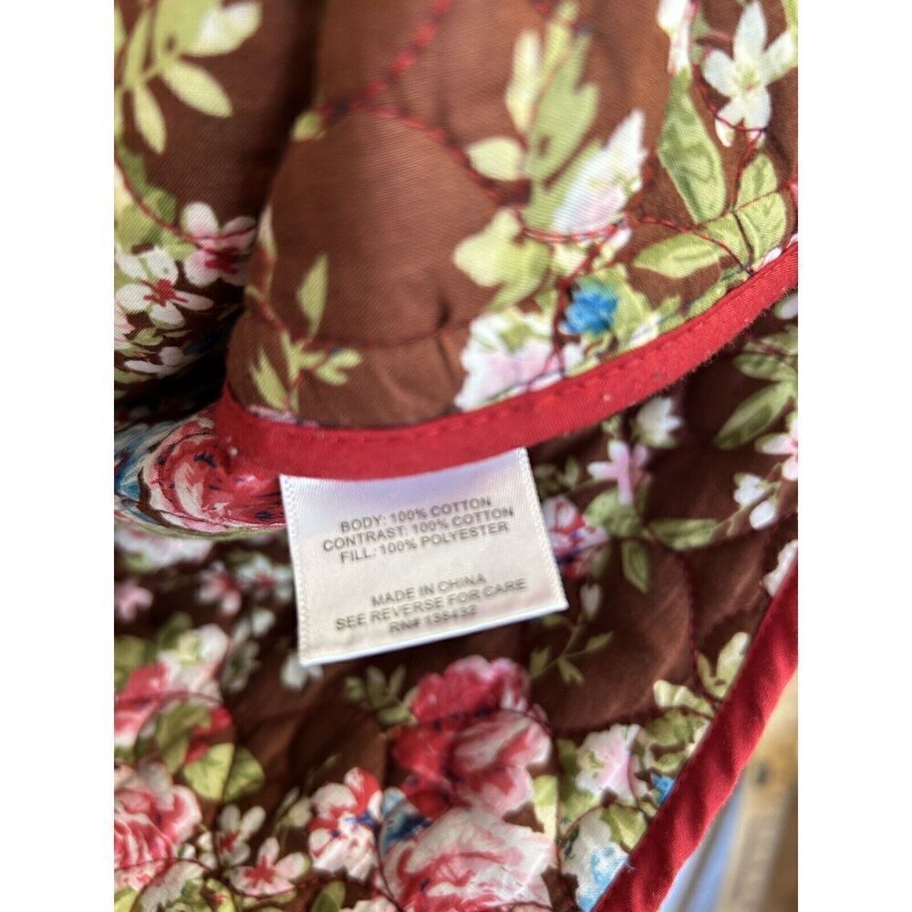 Modcloth All Work And More Play Coat Sz M Floral HEART quilt Beautiful Blue - Picture 5 of 6